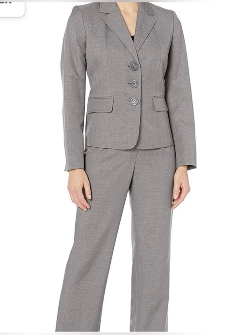 LE SUIT Essentials 2-Piece Pant Suit Gray Size 12